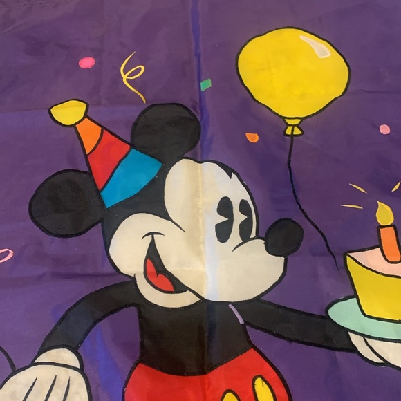 Disney Mickey Large Decorative Flag Happy Birthday Mickey Embroidered 28"x40" - Picture 2 of 3